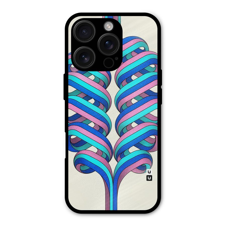 Coil Abstract Pattern Metal Back Case for iPhone 16 Pro