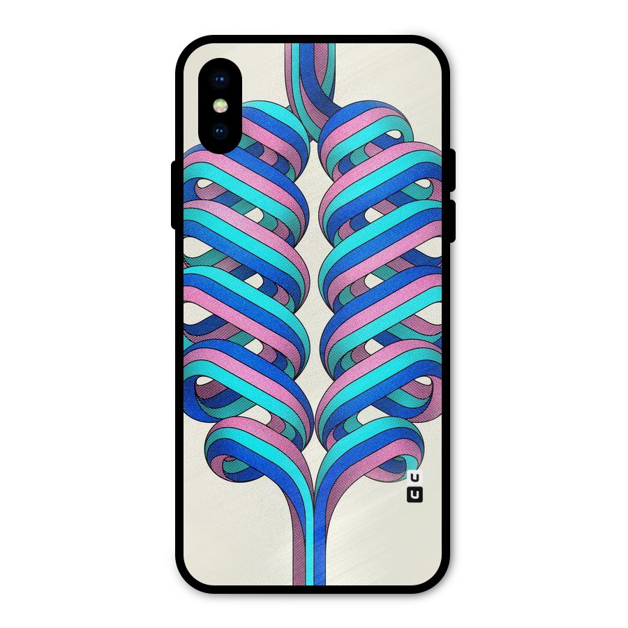 Coil Abstract Pattern Metal Back Case for iPhone XS