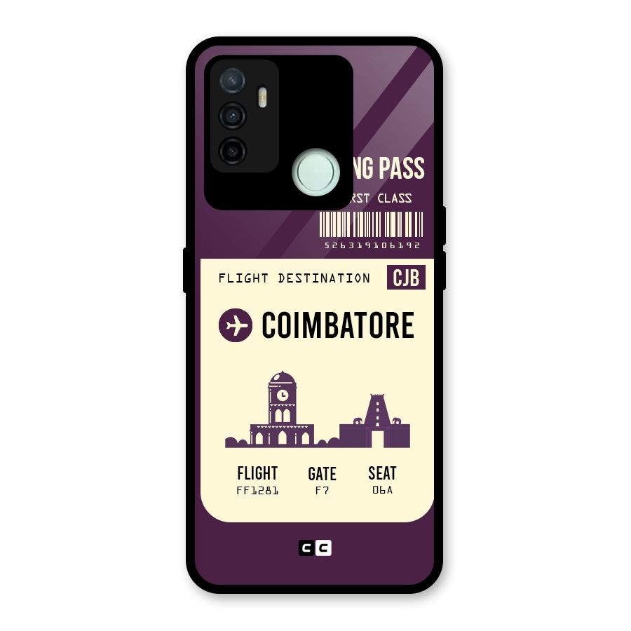 Coimbatore Boarding Pass Glass Back Case for Oppo A53