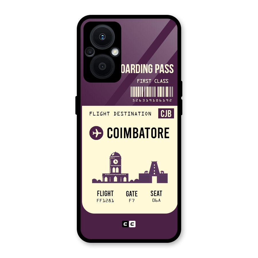 Coimbatore Boarding Pass Glass Back Case for Oppo F21s Pro 5G