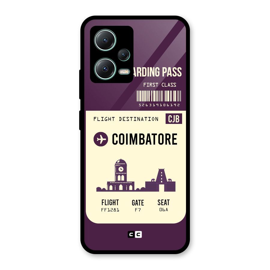 Coimbatore Boarding Pass Glass Back Case for Poco X5