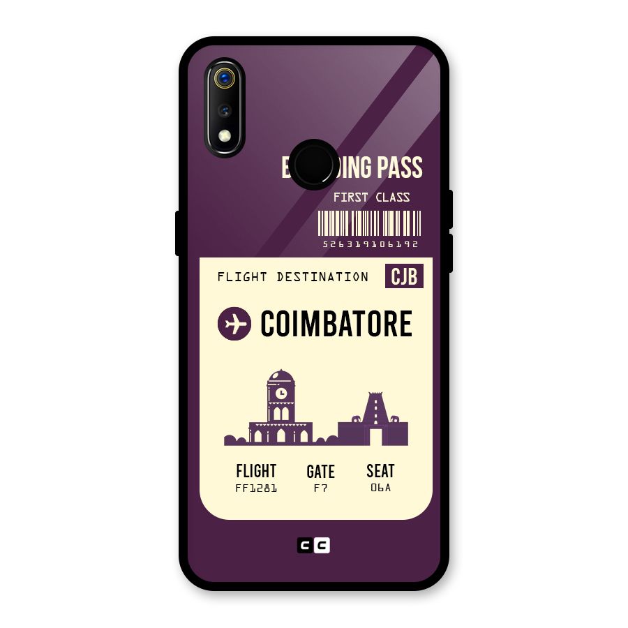 Coimbatore Boarding Pass Glass Back Case for Realme 3