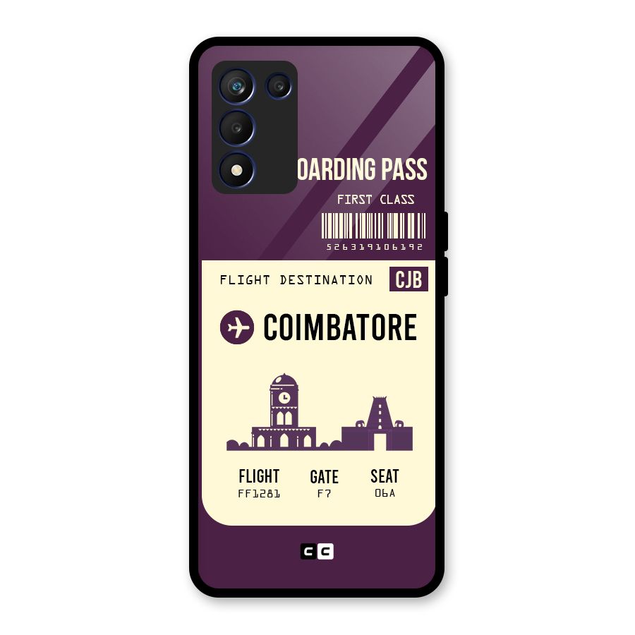 Coimbatore Boarding Pass Glass Back Case for Realme 9 5G Speed