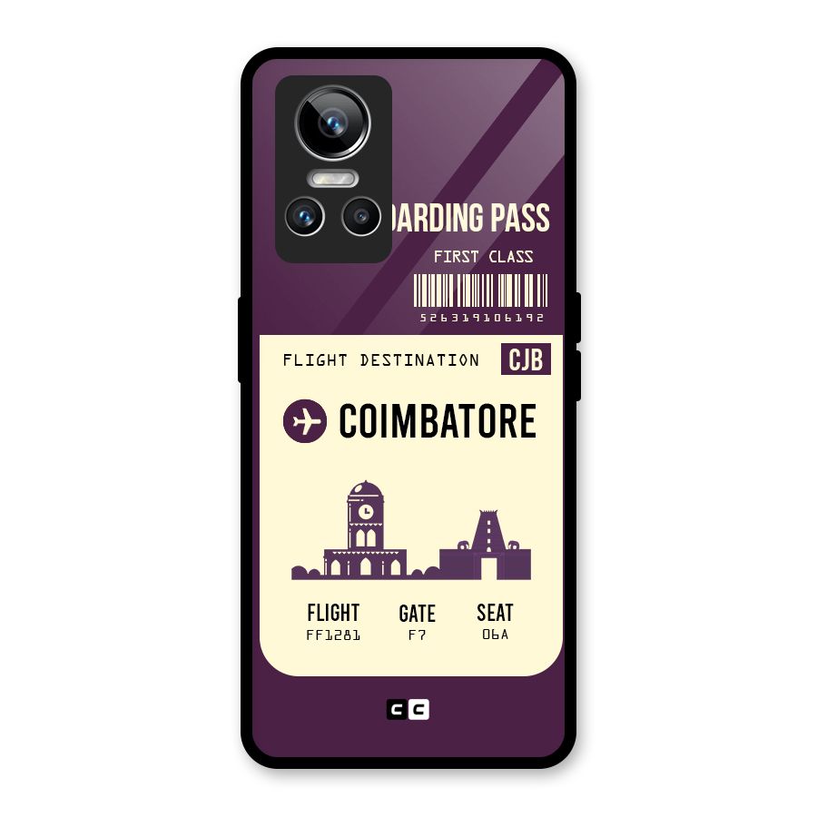 Coimbatore Boarding Pass Glass Back Case for Realme GT Neo 3