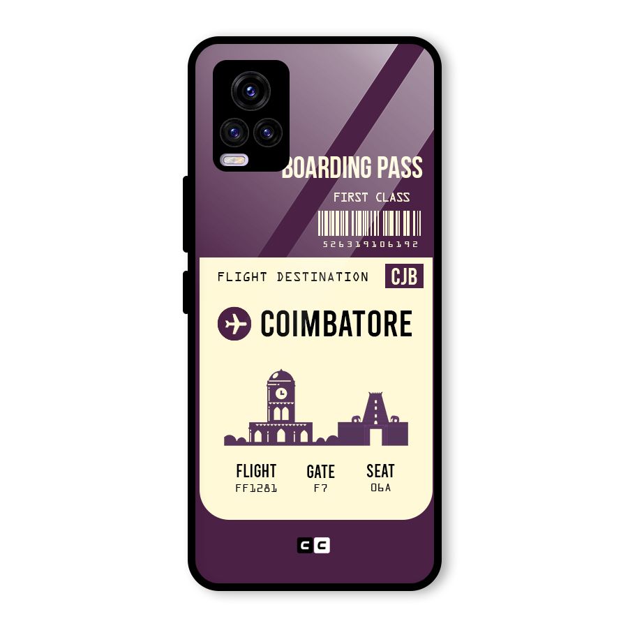 Coimbatore Boarding Pass Glass Back Case for Vivo V20 2021