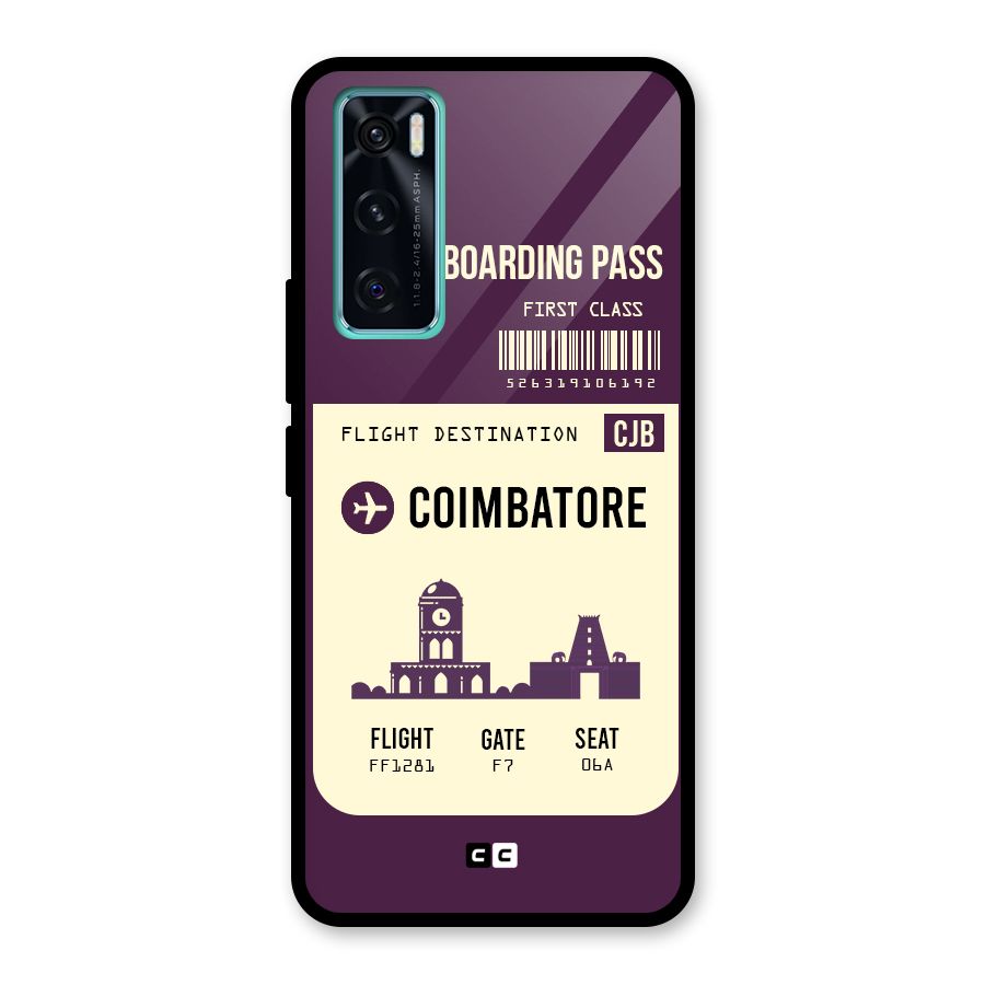 Coimbatore Boarding Pass Glass Back Case for Vivo V20 SE