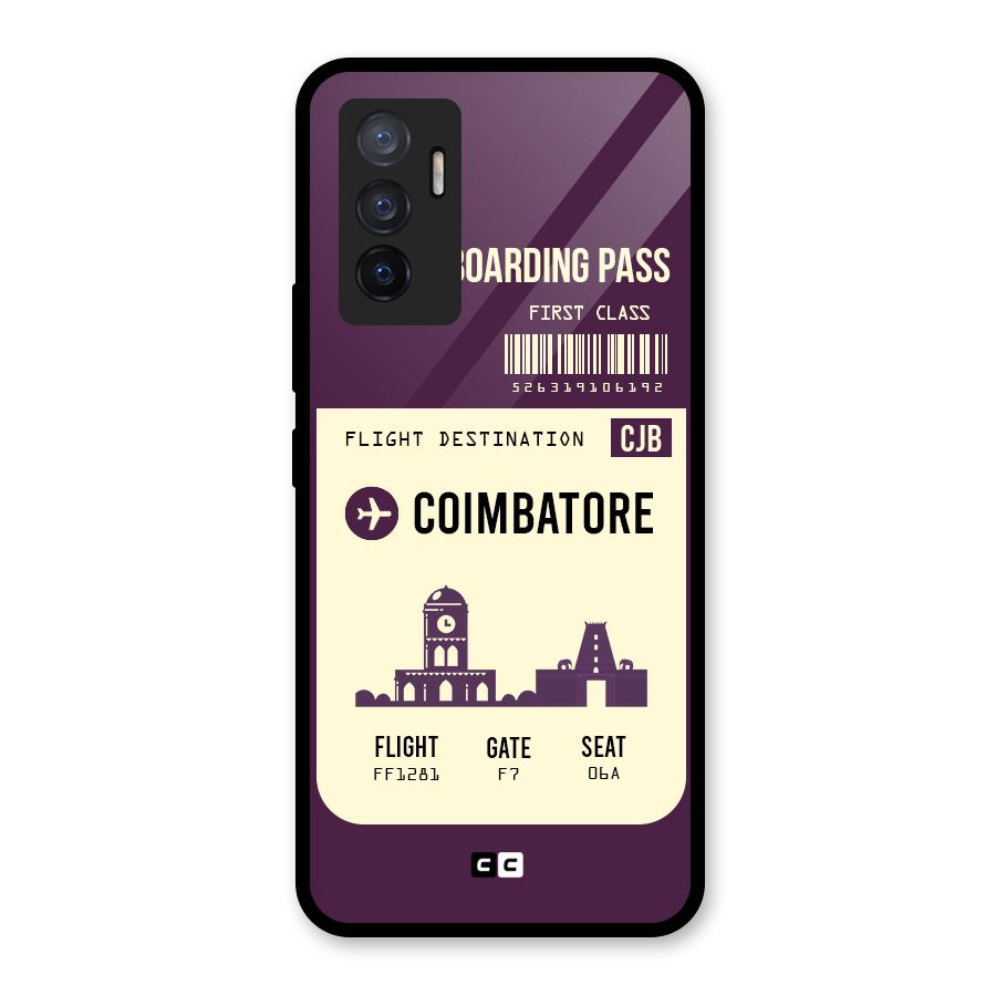 Coimbatore Boarding Pass Glass Back Case for Vivo V23e