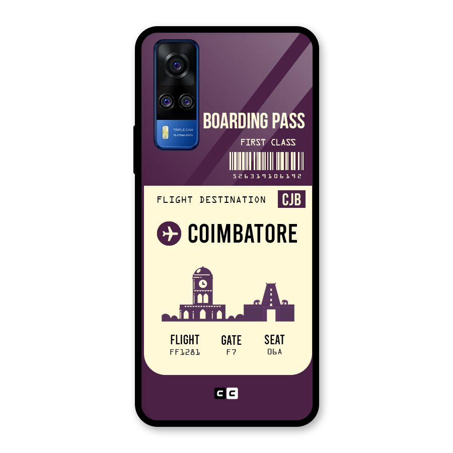 Coimbatore Boarding Pass Glass Back Case for Vivo Y31