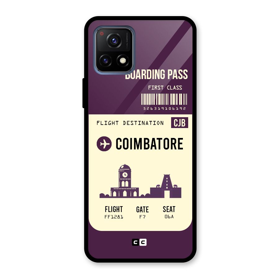 Coimbatore Boarding Pass Glass Back Case for Vivo Y72 5G