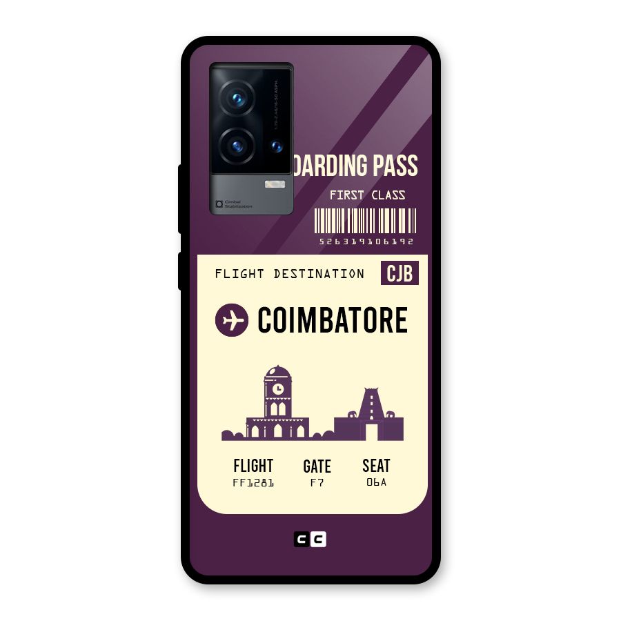 Coimbatore Boarding Pass Glass Back Case for iQOO 9 5G
