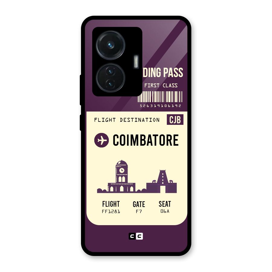 Coimbatore Boarding Pass Glass Back Case for iQOO Z6 44W