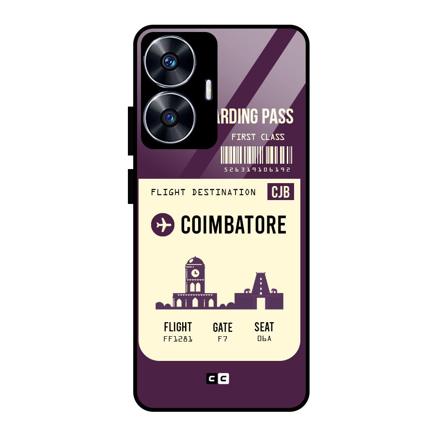 Coimbatore Boarding Pass Glass Back Case for realme C55