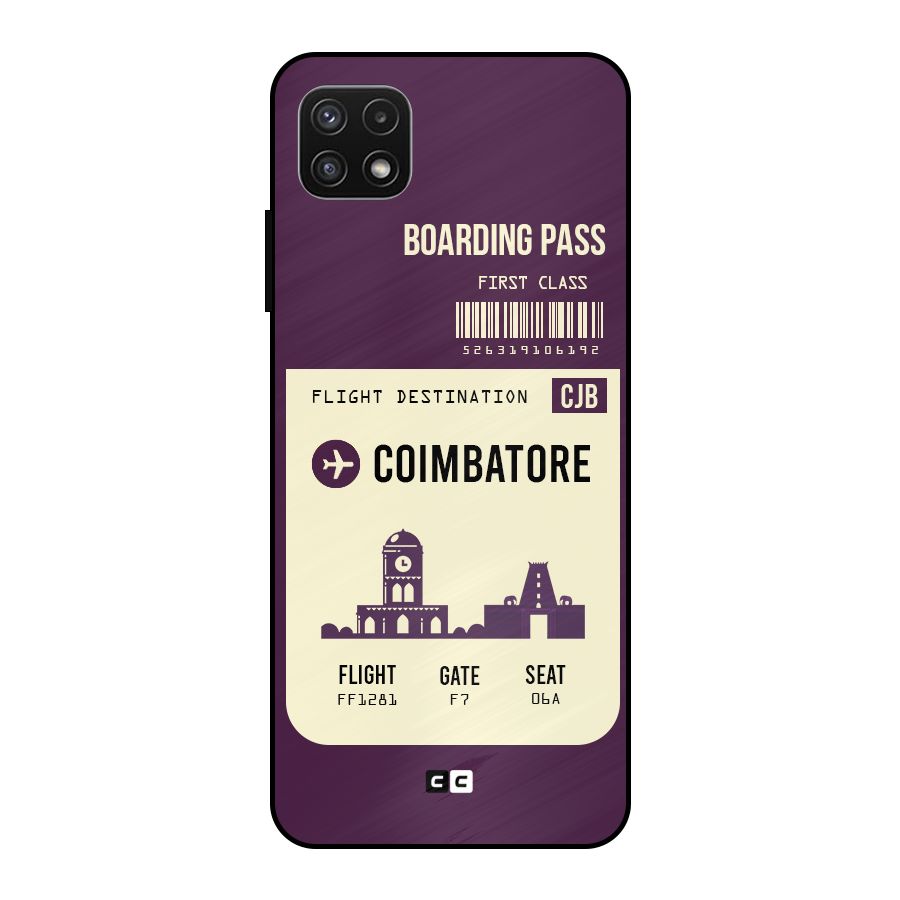 Coimbatore Boarding Pass Metal Back Case for Galaxy A22 5G