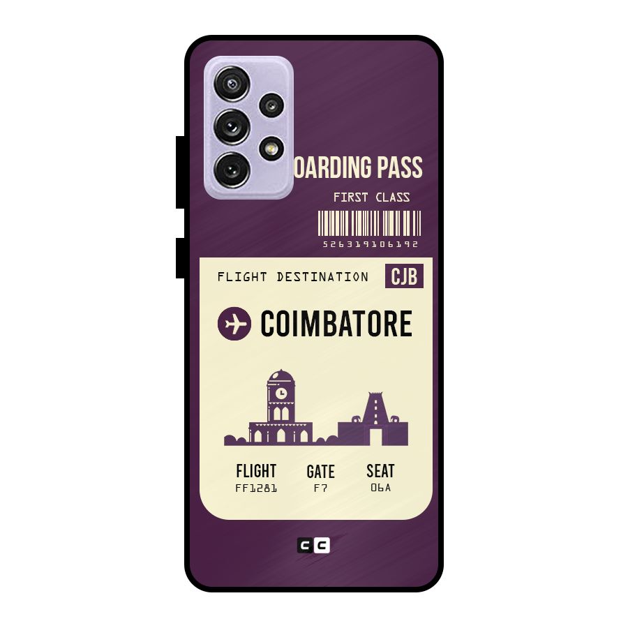 Coimbatore Boarding Pass Metal Back Case for Galaxy A72