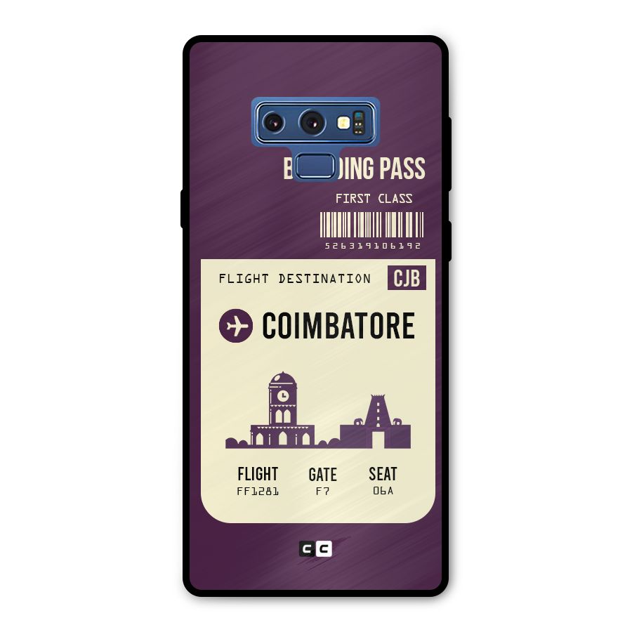 Coimbatore Boarding Pass Metal Back Case for Galaxy Note 9
