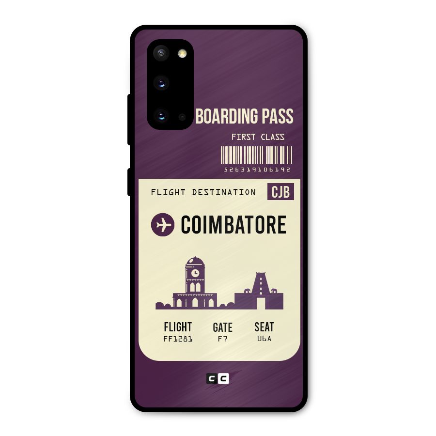 Coimbatore Boarding Pass Metal Back Case for Galaxy S20