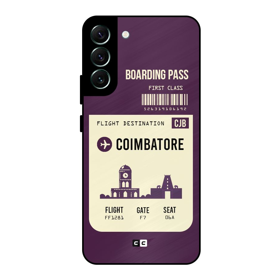 Coimbatore Boarding Pass Metal Back Case for Galaxy S22 Plus 5G