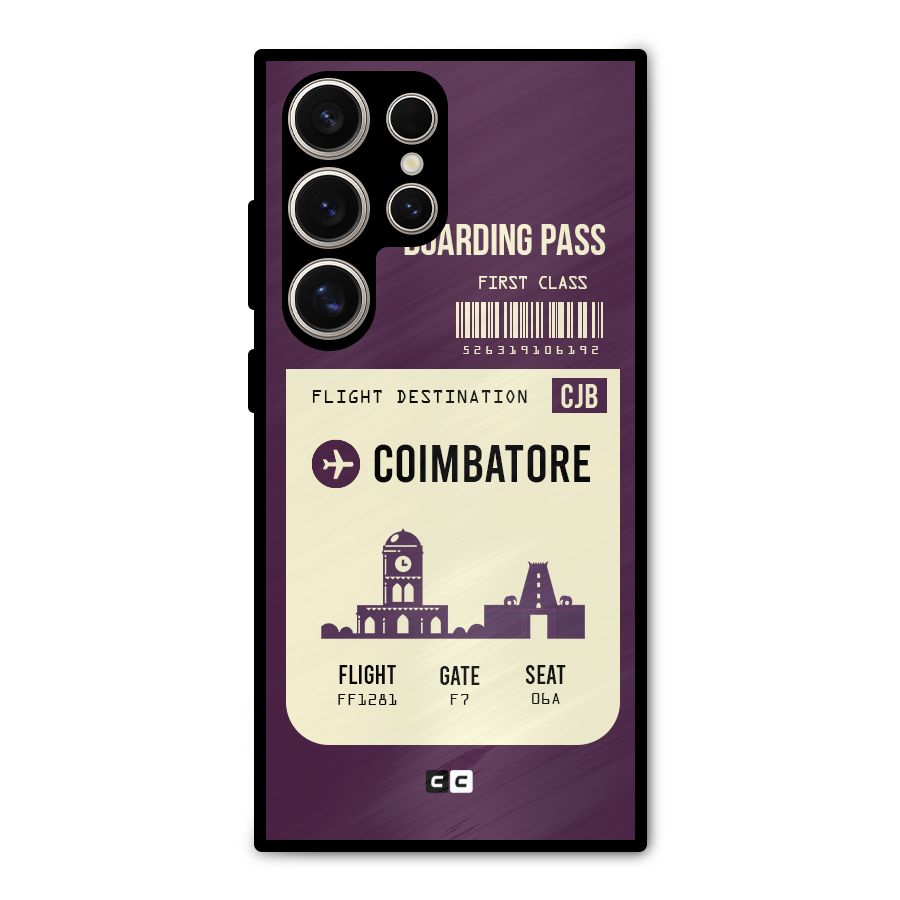 Coimbatore Boarding Pass Metal Back Case for Galaxy S24 Ultra