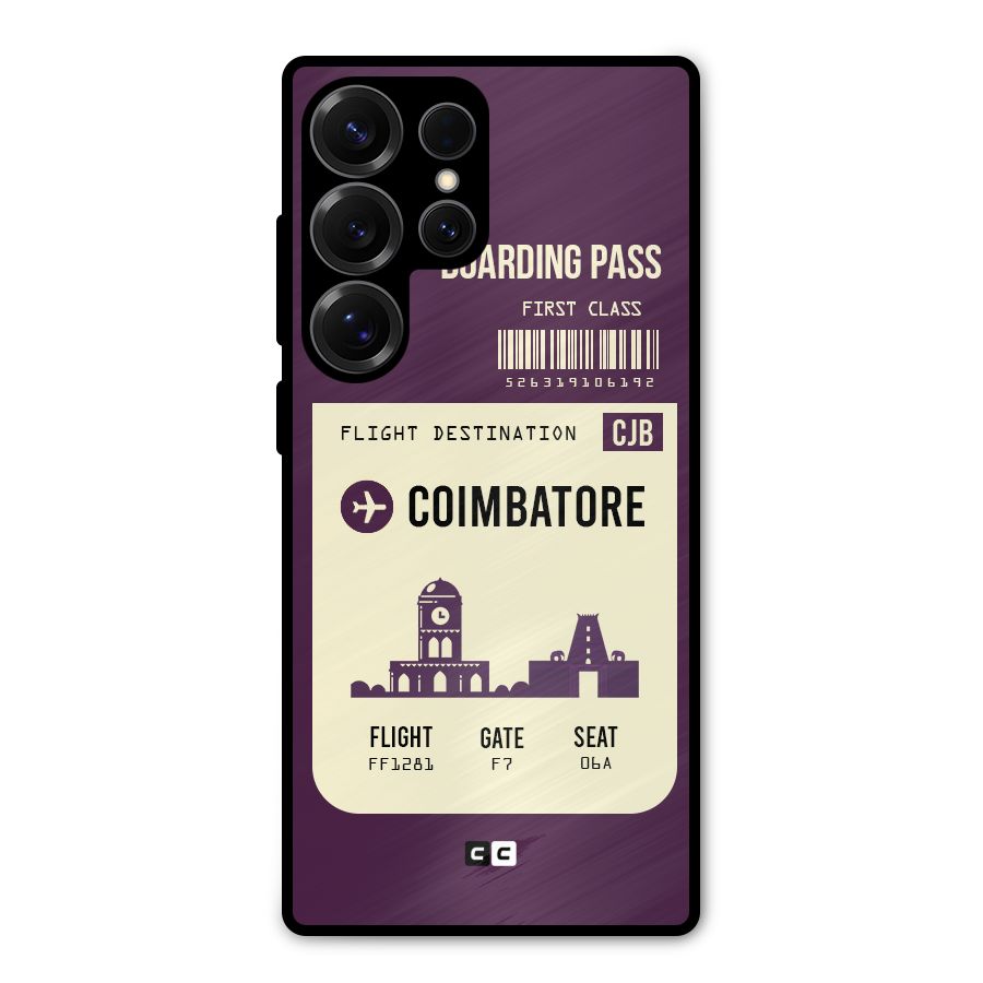 Coimbatore Boarding Pass Metal Back Case for Galaxy S25 Ultra