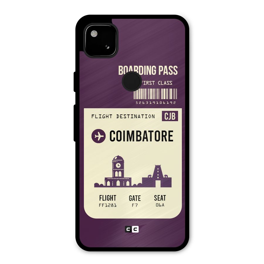 Coimbatore Boarding Pass Metal Back Case for Google Pixel 4a