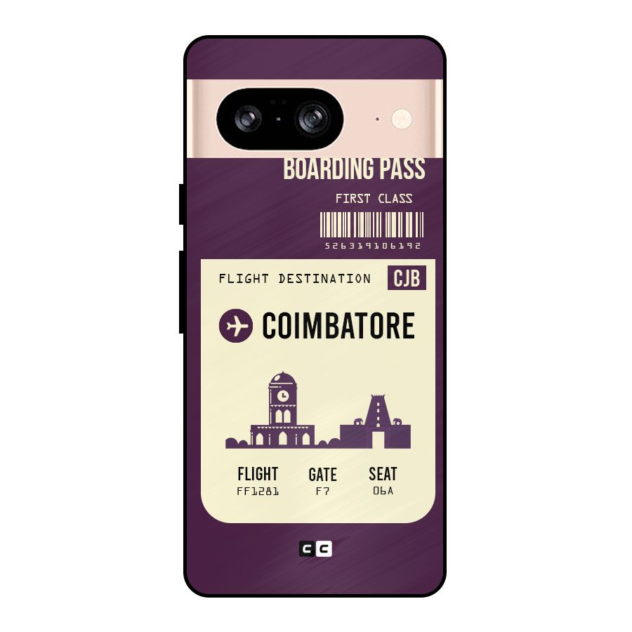 Coimbatore Boarding Pass Metal Back Case for Google Pixel 8
