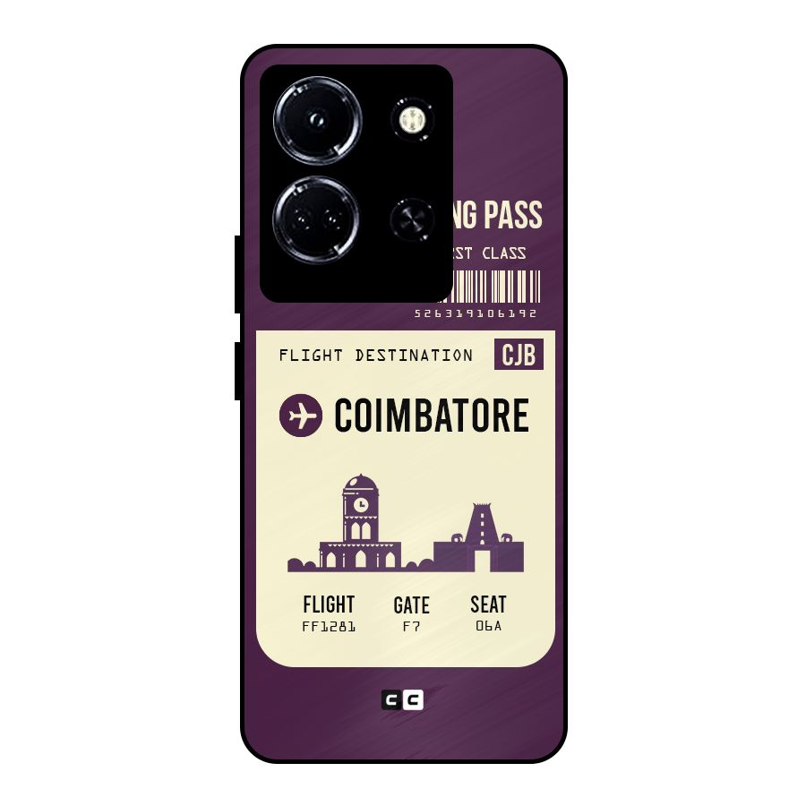 Coimbatore Boarding Pass Metal Back Case for Infinix Note 30 5G