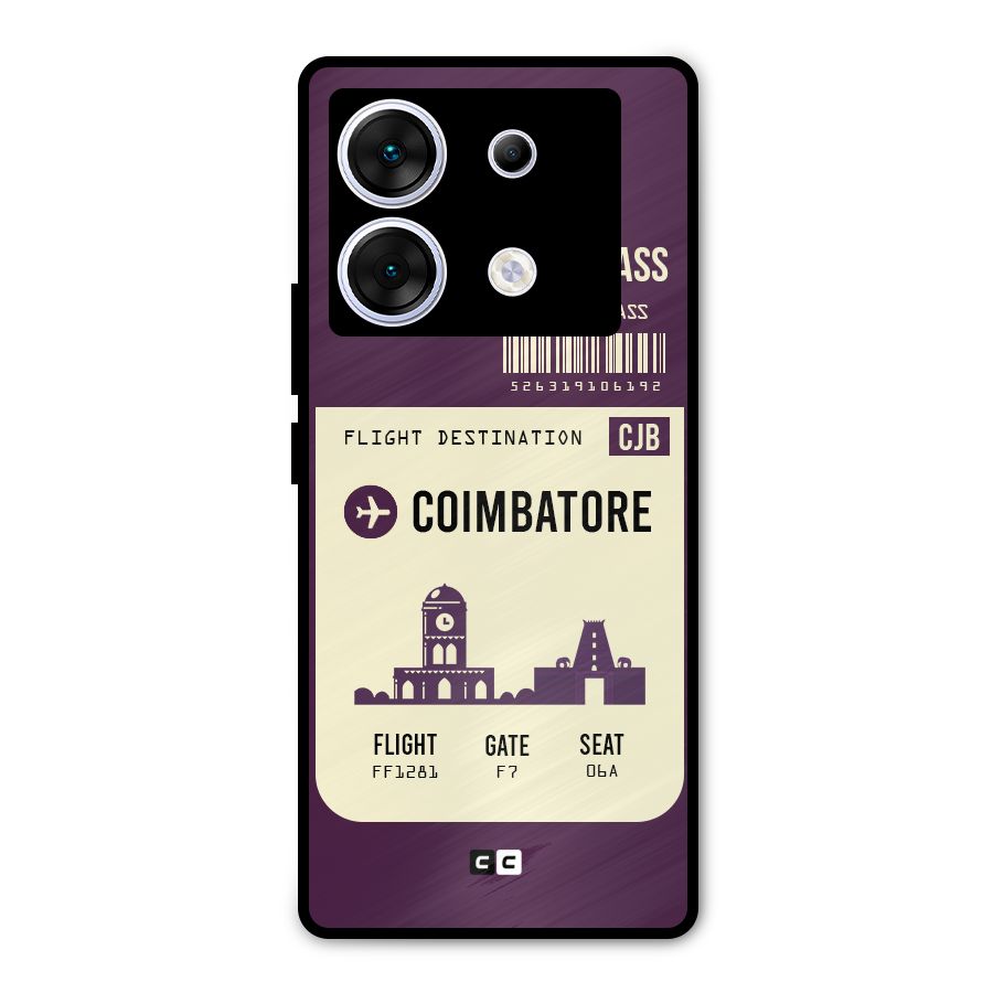 Coimbatore Boarding Pass Metal Back Case for Infinix Zero 30 5G