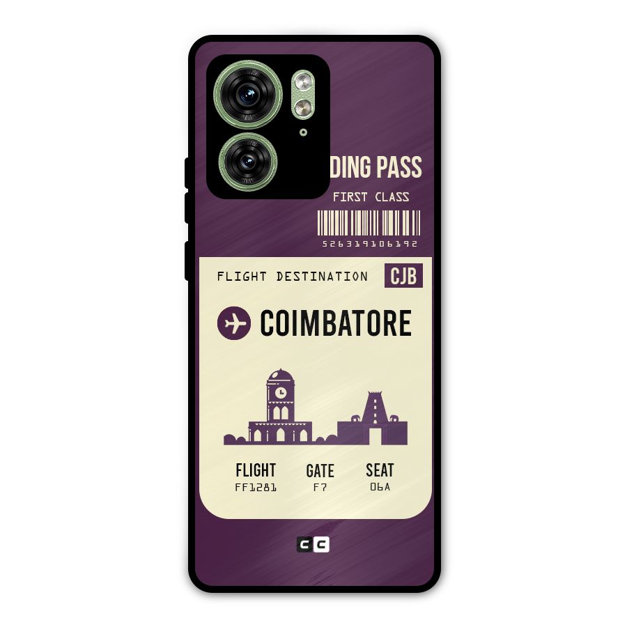 Coimbatore Boarding Pass Metal Back Case for Motorola Edge 40 5G