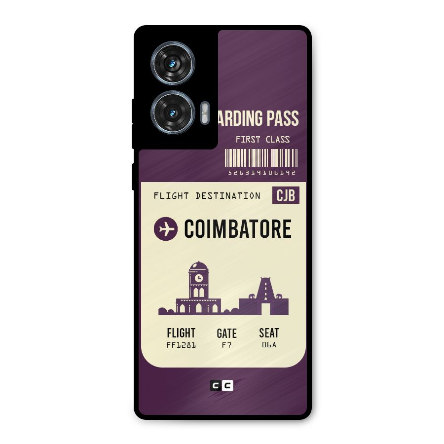 Coimbatore Boarding Pass Metal Back Case for Motorola Edge 50 Fusion