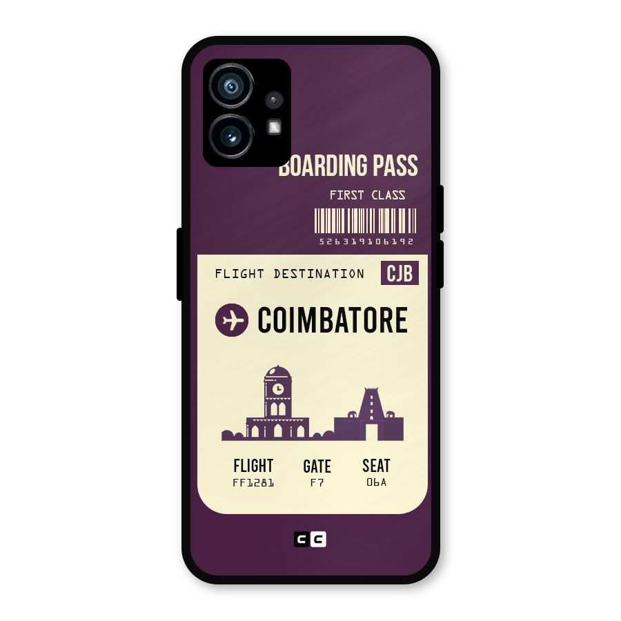 Coimbatore Boarding Pass Metal Back Case for Nothing Phone 1