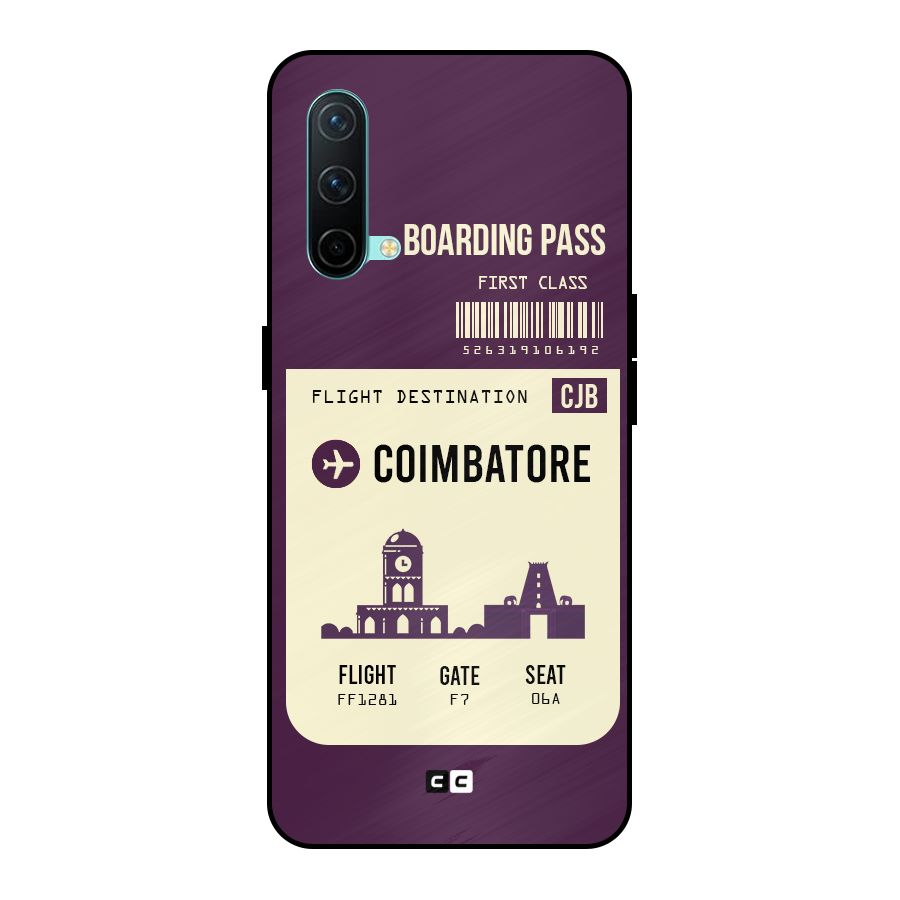 Coimbatore Boarding Pass Metal Back Case for OnePlus Nord CE 5G