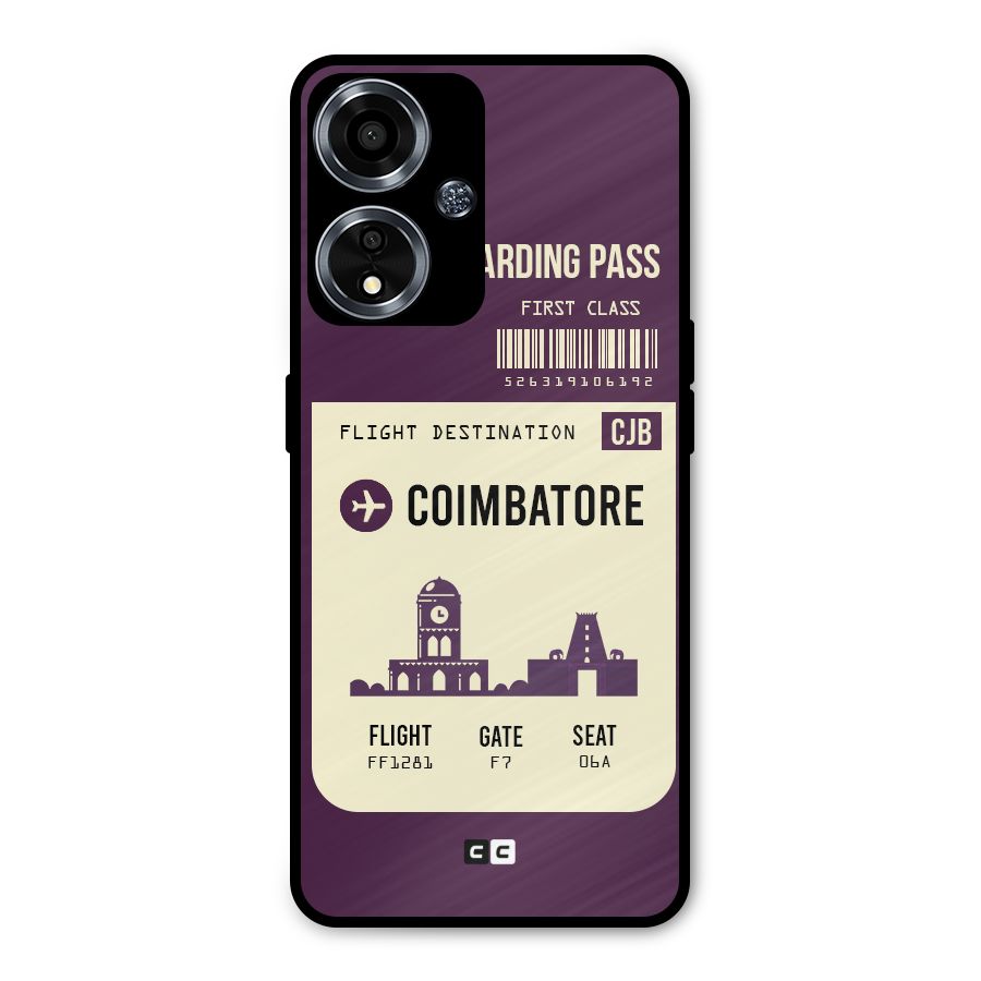 Coimbatore Boarding Pass Metal Back Case for Oppo A59