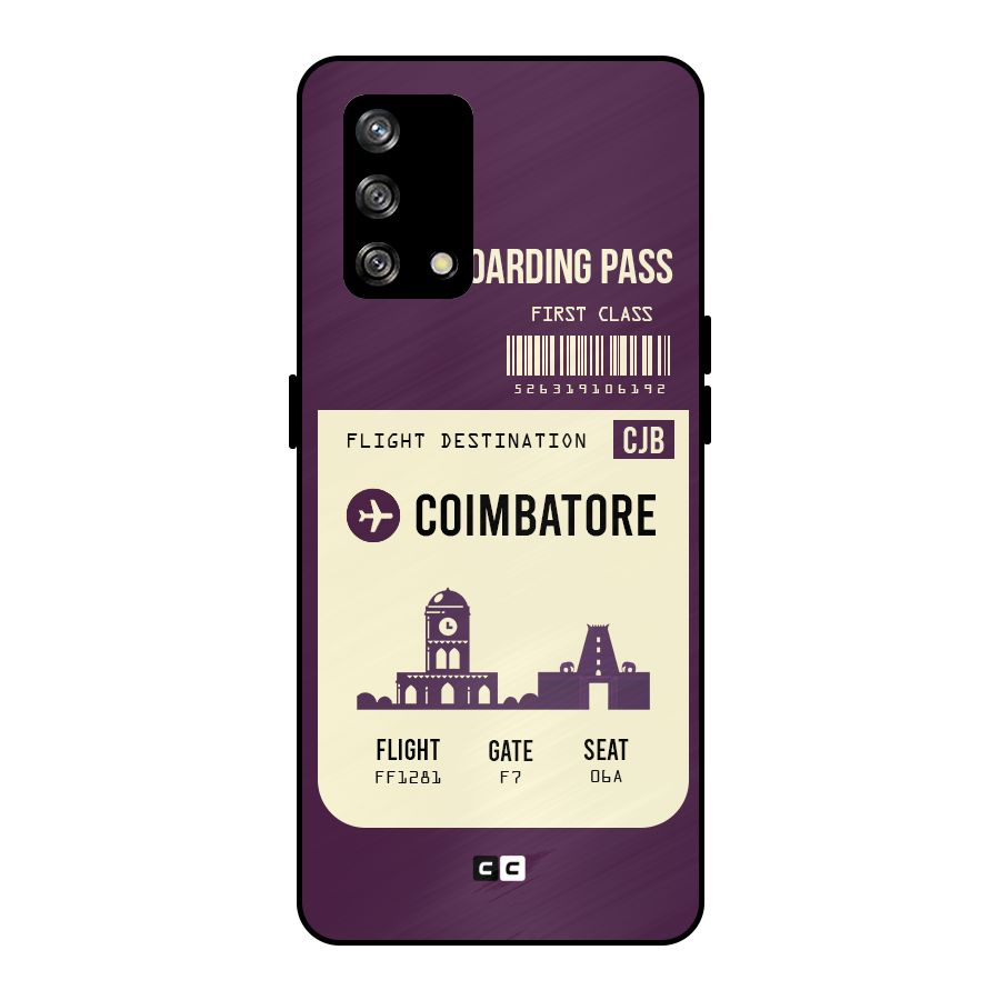 Coimbatore Boarding Pass Metal Back Case for Oppo F19s