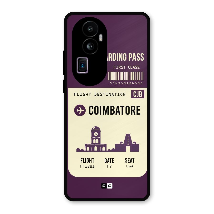 Coimbatore Boarding Pass Metal Back Case for Oppo Reno10 Pro Plus