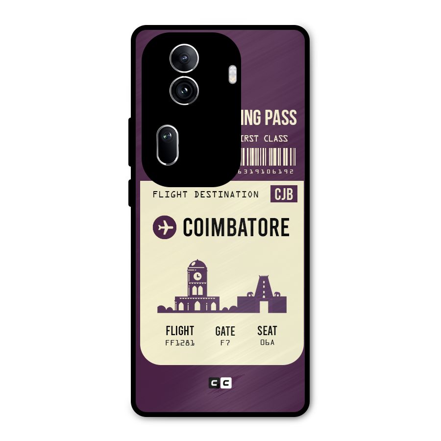 Coimbatore Boarding Pass Metal Back Case for Oppo Reno11 Pro 5G