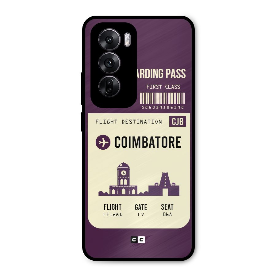 Coimbatore Boarding Pass Metal Back Case for Oppo Reno12