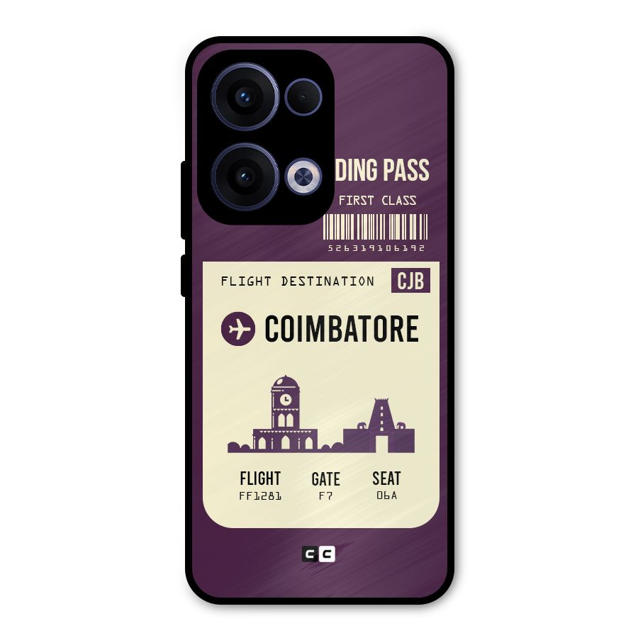 Coimbatore Boarding Pass Metal Back Case for Oppo Reno13