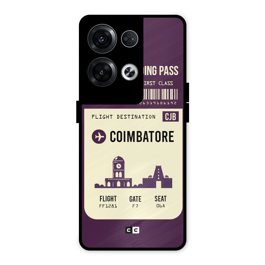 Coimbatore Boarding Pass Metal Back Case for Oppo Reno8 Pro 5G