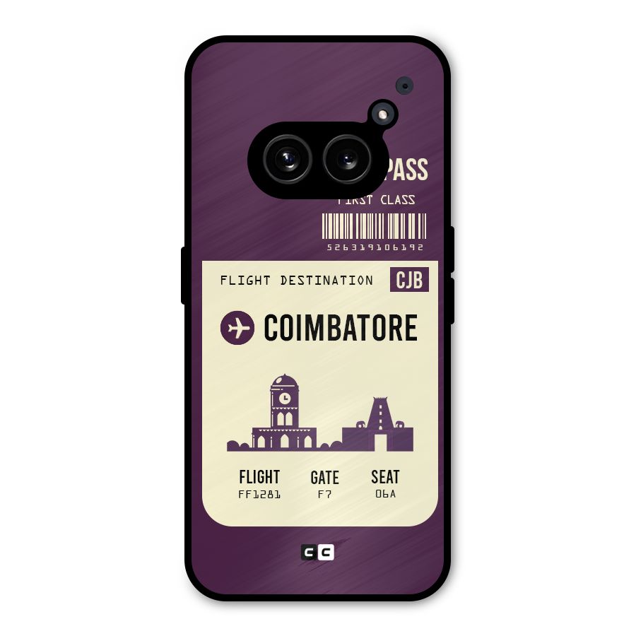 Coimbatore Boarding Pass Metal Back Case for Nothing Phone 2a