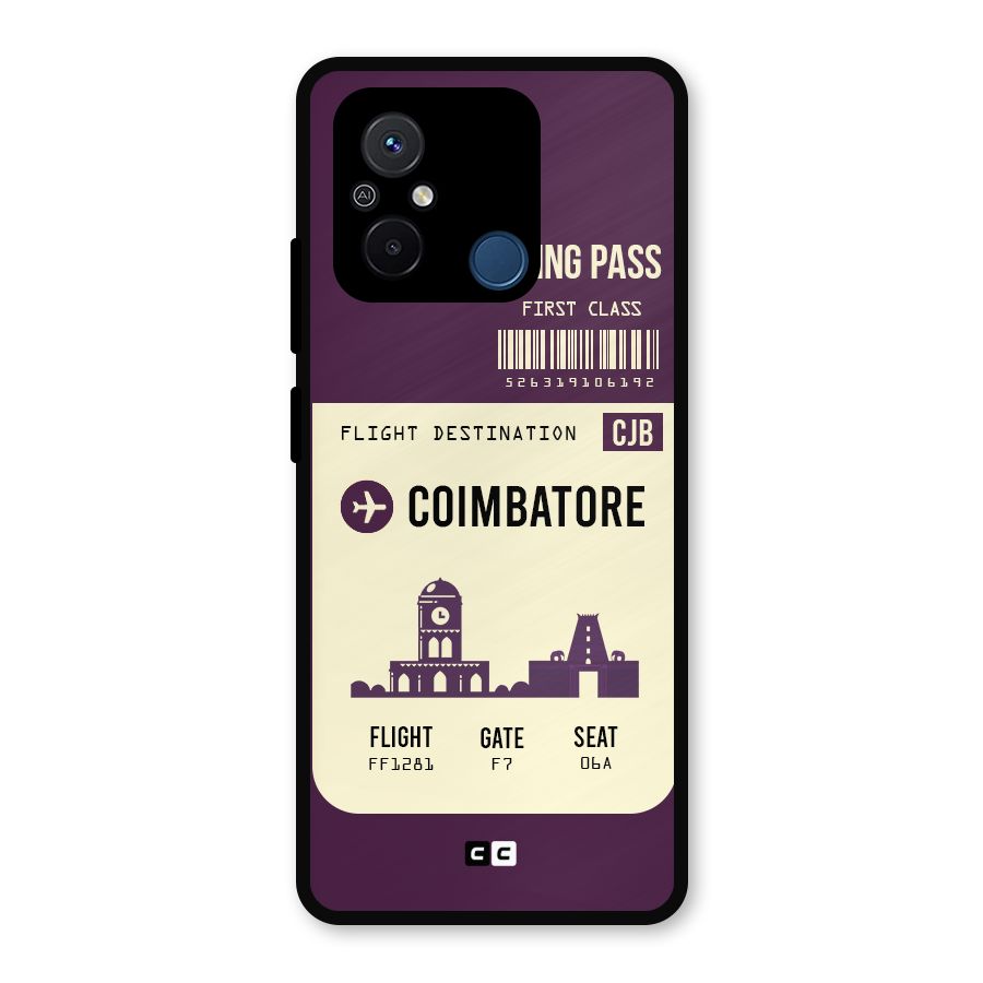 Coimbatore Boarding Pass Metal Back Case for Poco C55