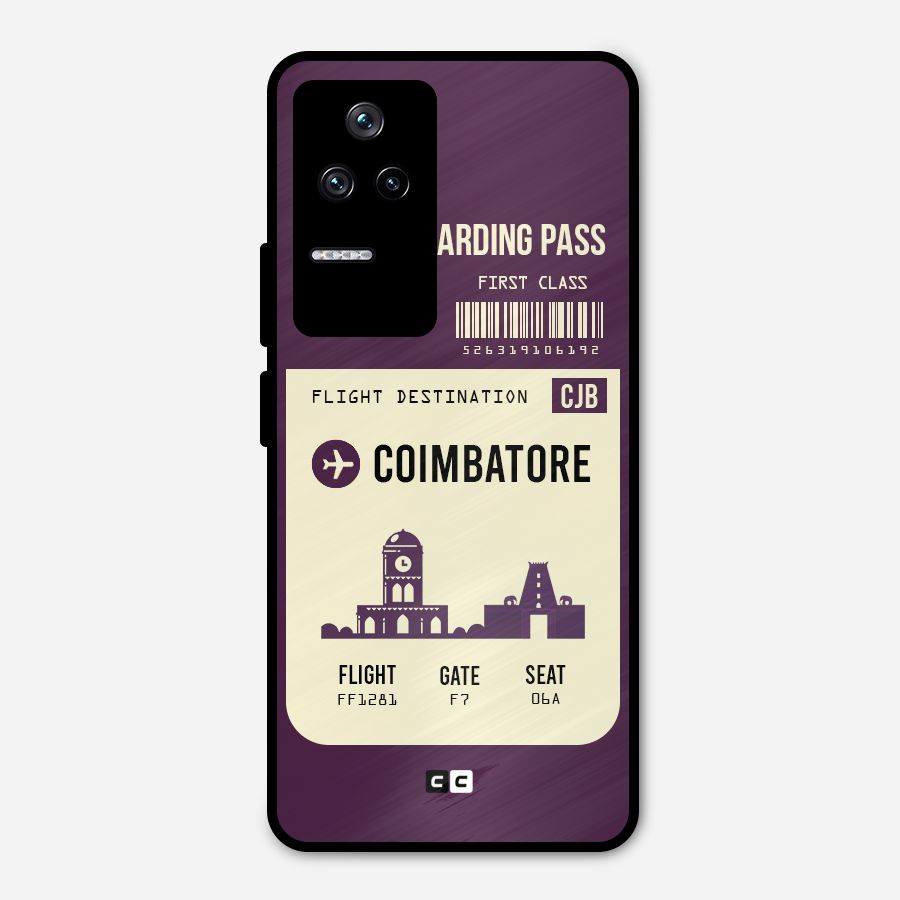 Coimbatore Boarding Pass Metal Back Case for Poco F4 5G