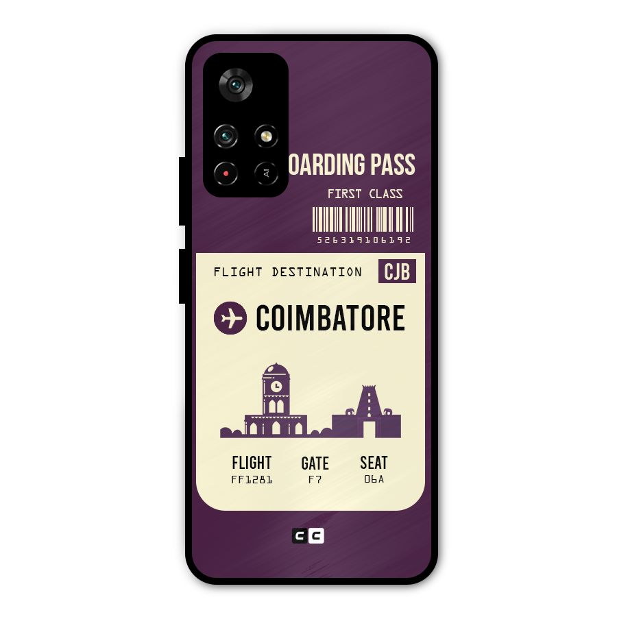 Coimbatore Boarding Pass Metal Back Case for Poco M4 Pro 5G