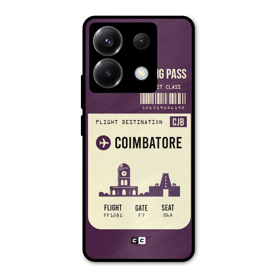 Coimbatore Boarding Pass Metal Back Case for Poco X6