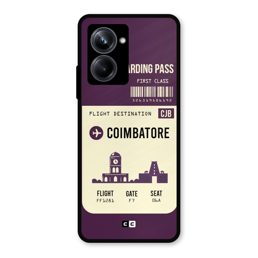 Coimbatore Boarding Pass Metal Back Case for Realme 10 Pro