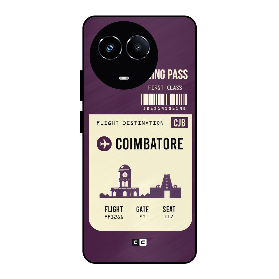 Coimbatore Boarding Pass Metal Back Case for Realme 11 5G