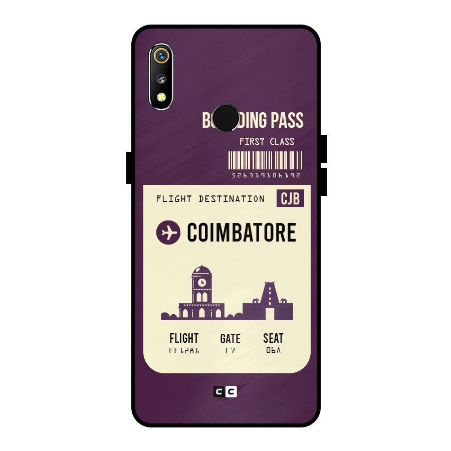 Coimbatore Boarding Pass Metal Back Case for Realme 3i