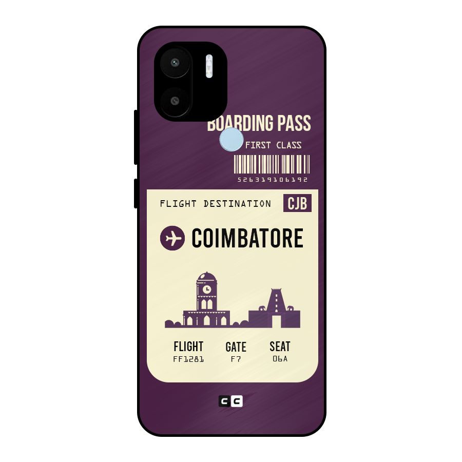 Coimbatore Boarding Pass Metal Back Case for Redmi A1+