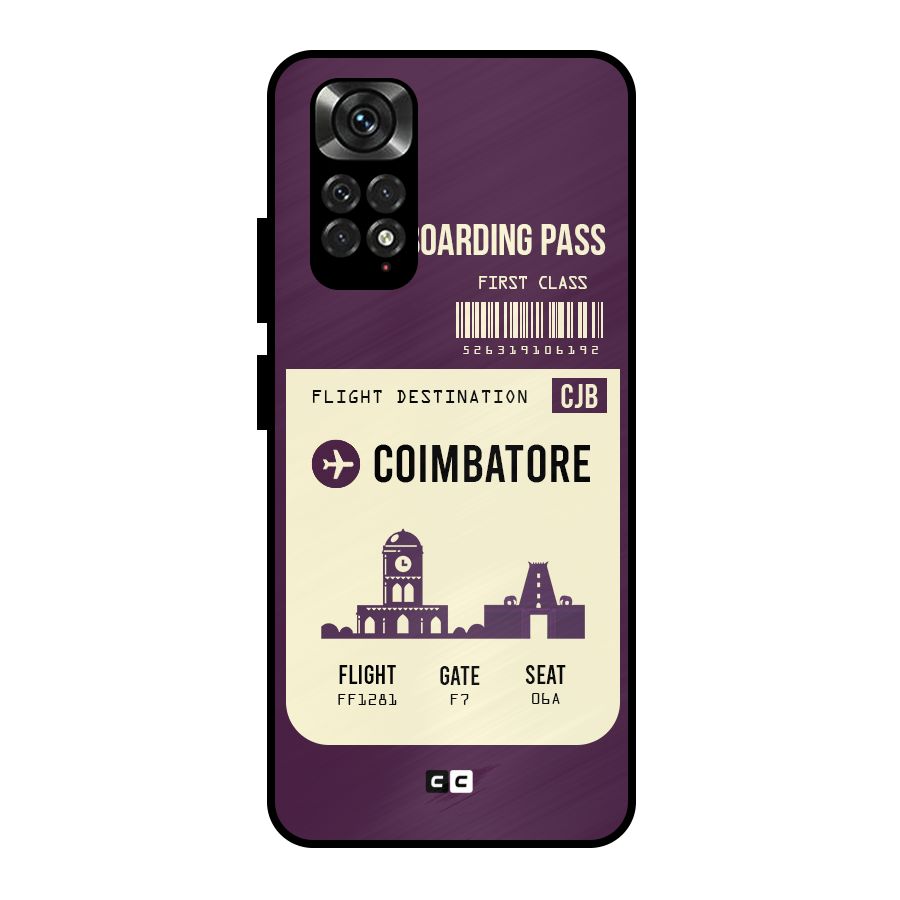 Coimbatore Boarding Pass Metal Back Case for Redmi Note 11 Pro