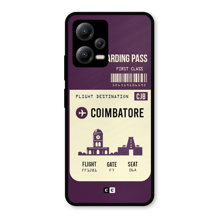 Coimbatore Boarding Pass Metal Back Case for Redmi Note 12 5G