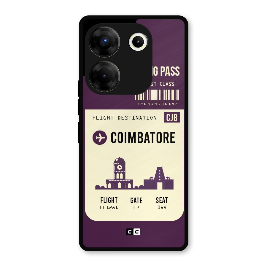 Coimbatore Boarding Pass Metal Back Case for Tecno Camon 20 Pro